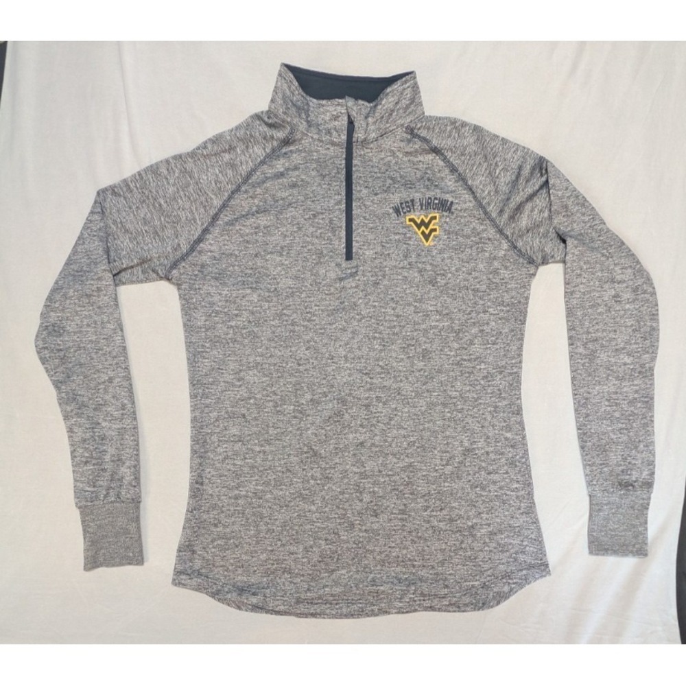 Colosseum WVU West Virginia Mountaineers 1/4 Zip Pullover Womens Medium Gray